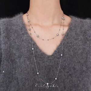 Elegant Silver Pearl Necklace